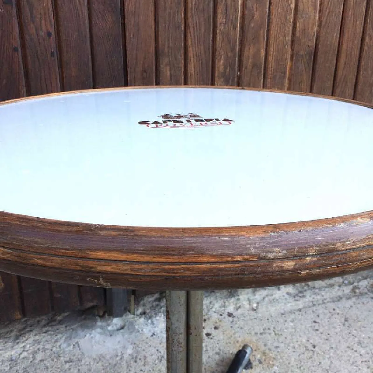 Tavolino Roversi in legno e ferro, anni '90 4