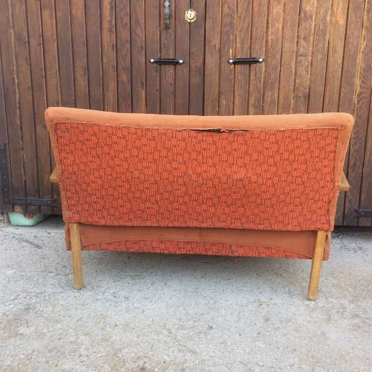 Divanetto a due posti in legno di faggio, anni '60 7