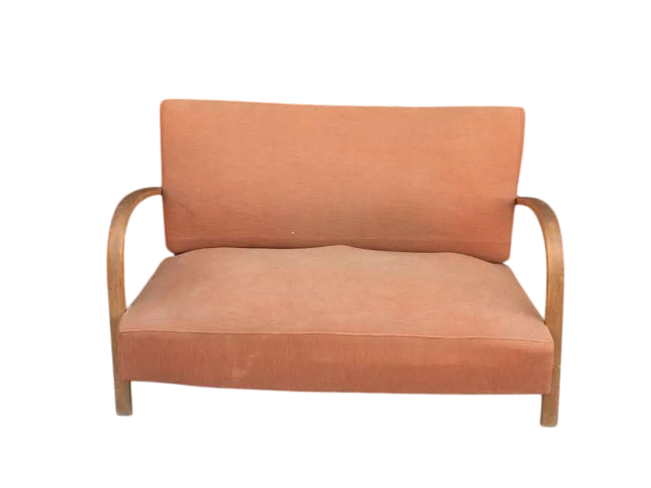 Divanetto a due posti in legno di faggio, anni '60 11