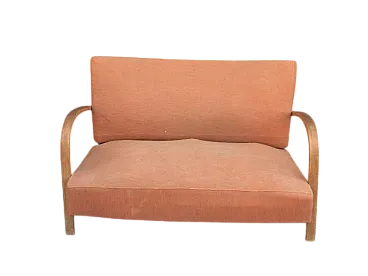 Divanetto a due posti in legno di faggio, anni '60