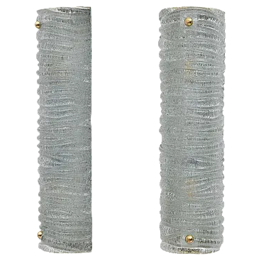 Pair of brass and Murano glass wall lights, 2000s