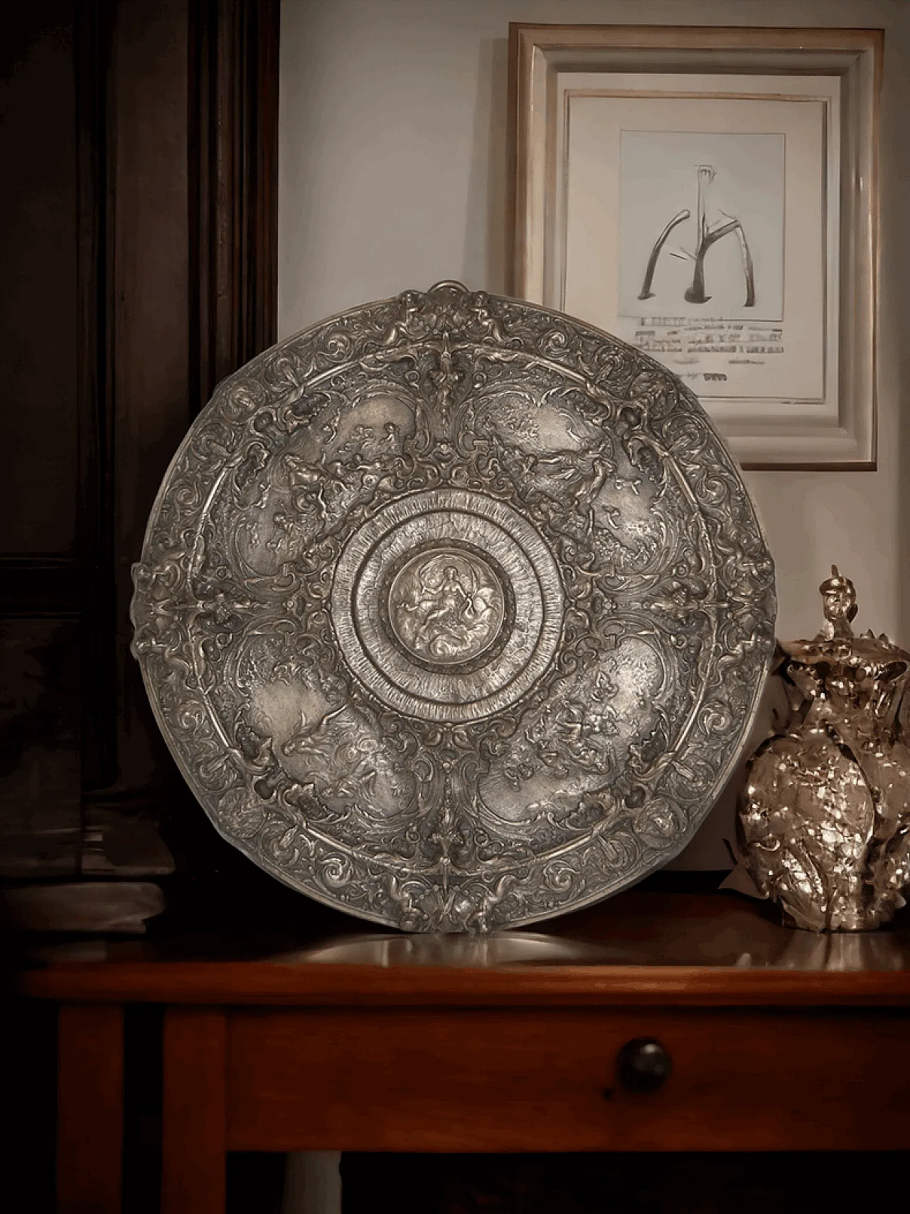 Embossed bronze plate depicting scenes of Aphrodite, 1920s 2