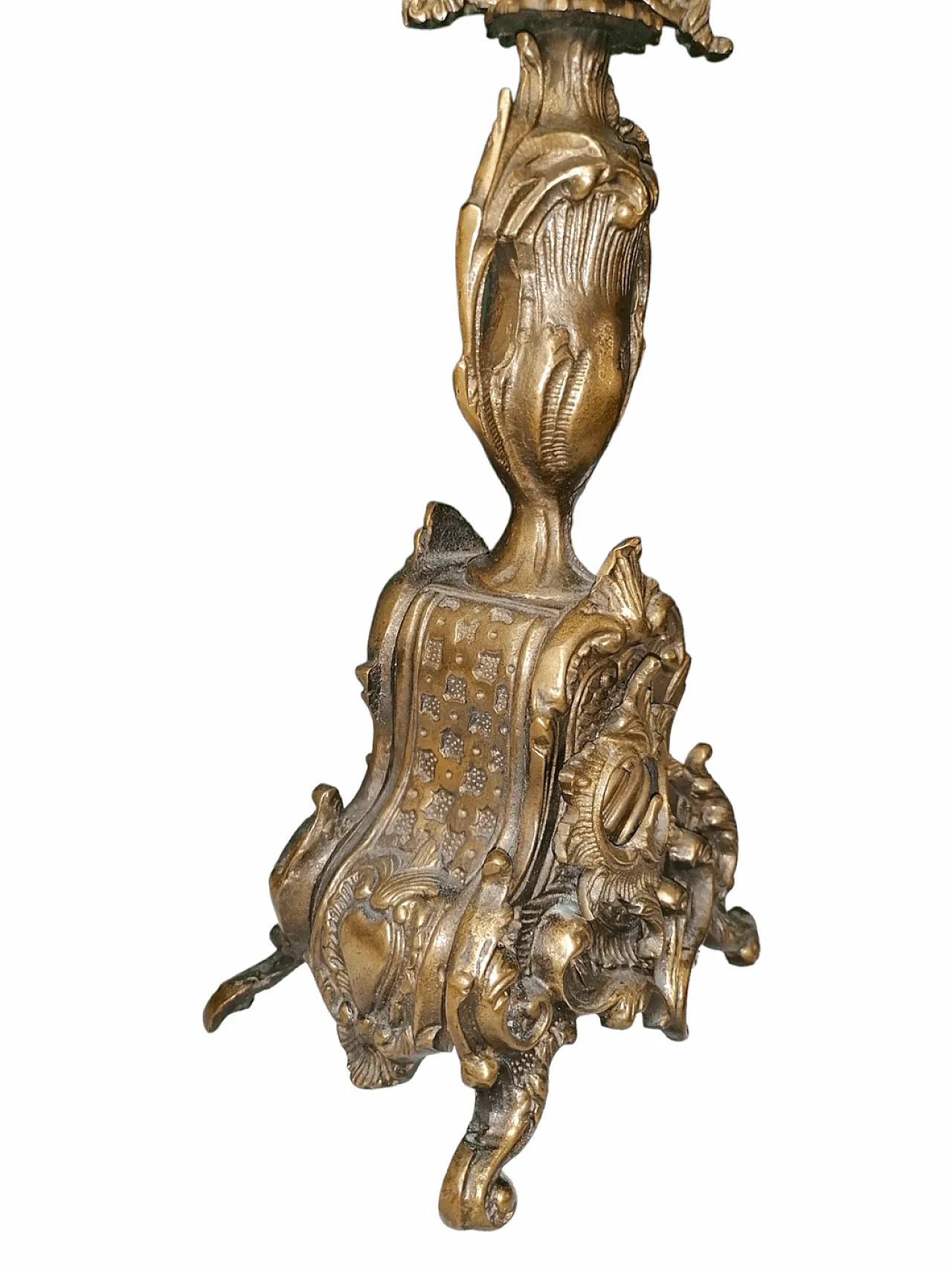 Coppia Candelabri a Bronzo Cesellati a Cinque Candele, anni '20 1