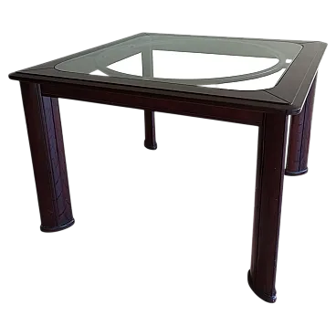 Square table with glass top, 1960s