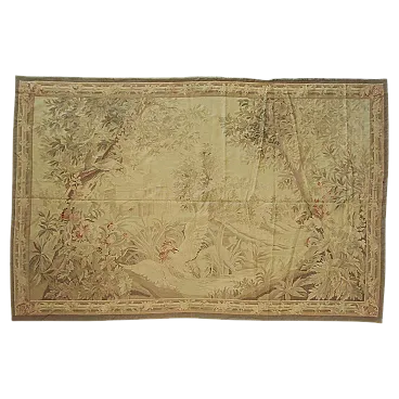 Aubusson handmade tapestry in wool and cotton, 1950s