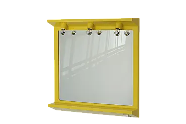 Yellow Space Age wall mirror by Makio Hasuike, 1980s