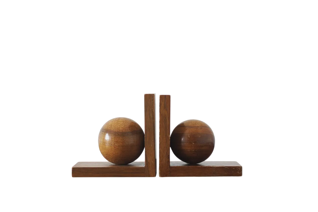 Mid-Century pair of wooden bookends, 1950s 4