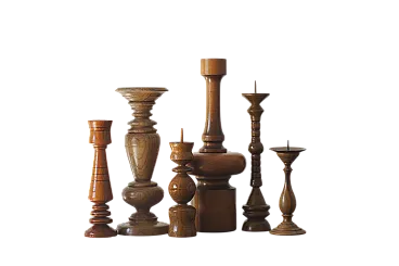 6 Scandinavian wooden candleholders, late 20th century