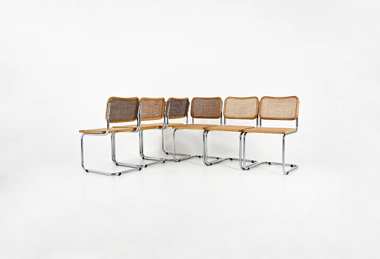 Sedie da pranzo in stile B32 di Marcel Breuer, set di 6 1