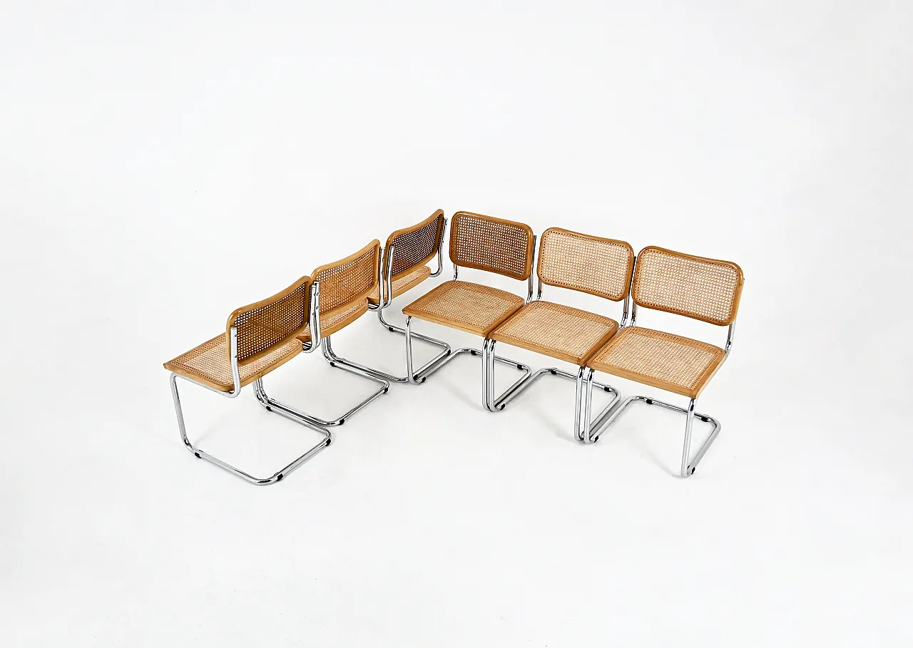 Sedie da pranzo in stile B32 di Marcel Breuer, set di 6 2