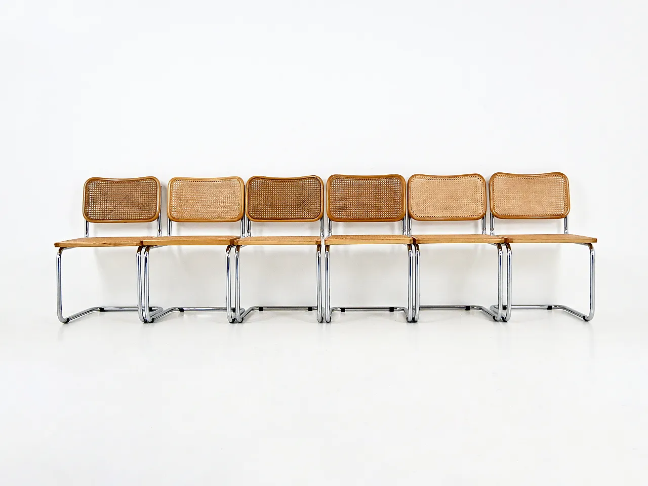 Sedie da pranzo in stile B32 di Marcel Breuer, set di 6 3