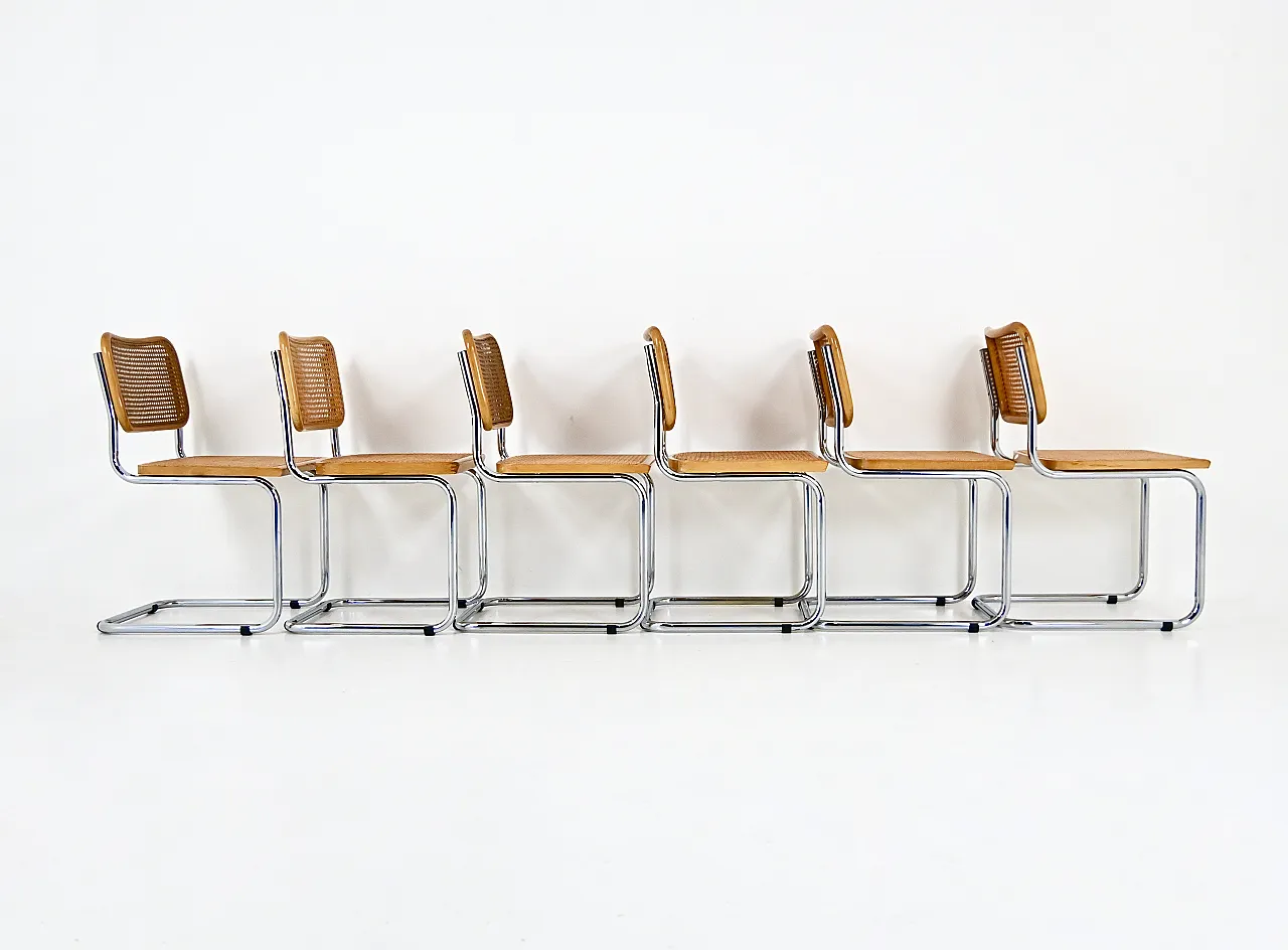 Sedie da pranzo in stile B32 di Marcel Breuer, set di 6 4