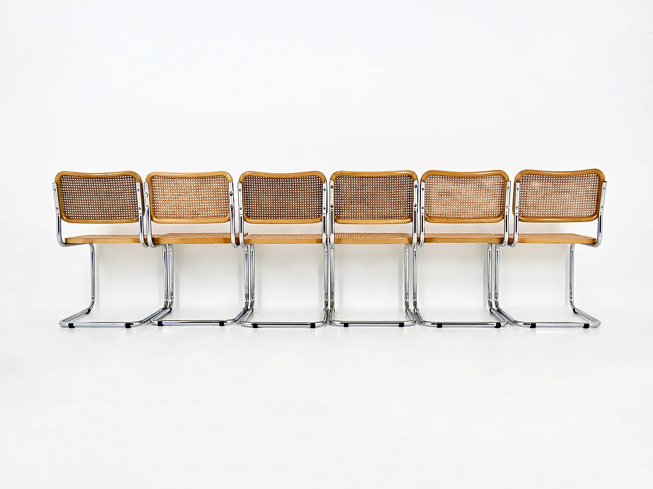 Sedie da pranzo in stile B32 di Marcel Breuer, set di 6 5