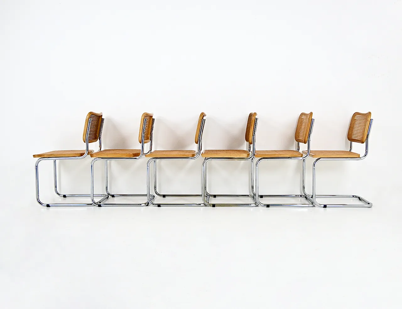 Sedie da pranzo in stile B32 di Marcel Breuer, set di 6 6
