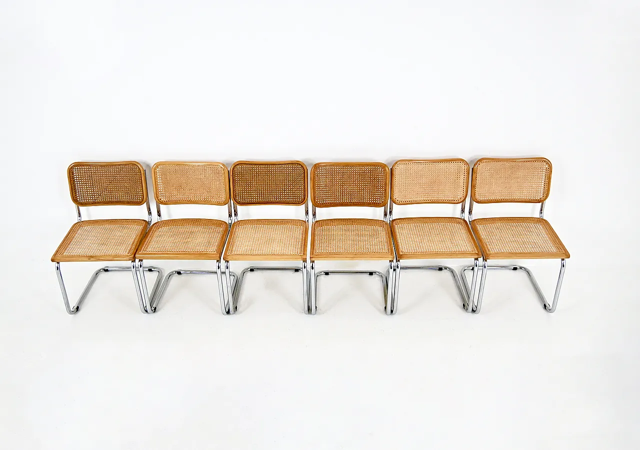 Sedie da pranzo in stile B32 di Marcel Breuer, set di 6 7