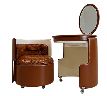 Dilly Dally leather vanity by Luigi Massoni for Poltrona Frau, 1970s