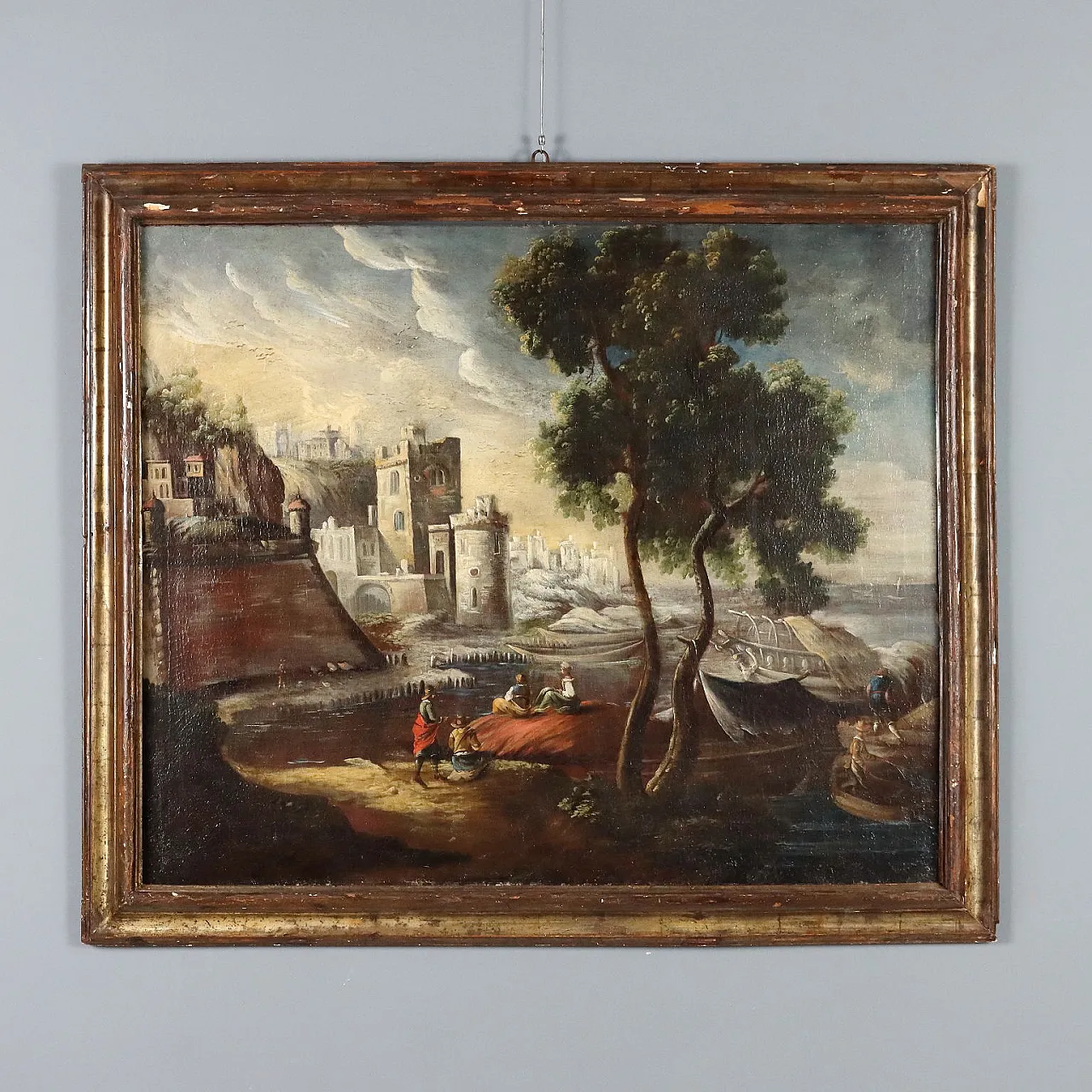 Landscape with Buildings, oil on canvas, 18th century 1