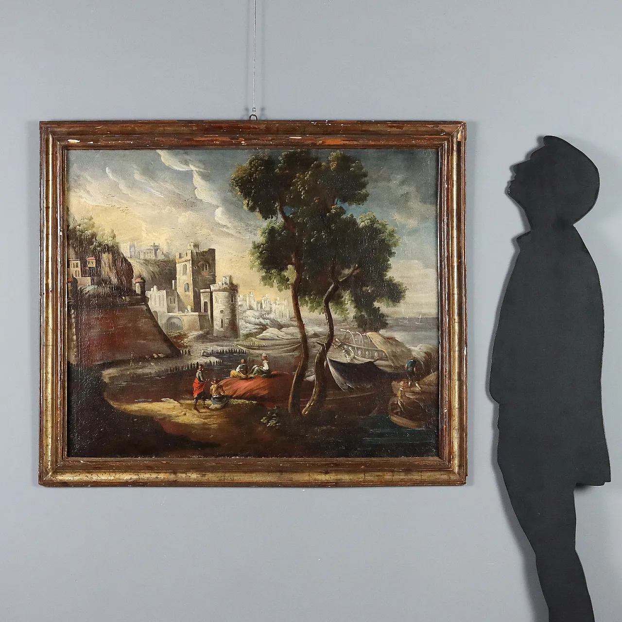 Landscape with Buildings, oil on canvas, 18th century 2