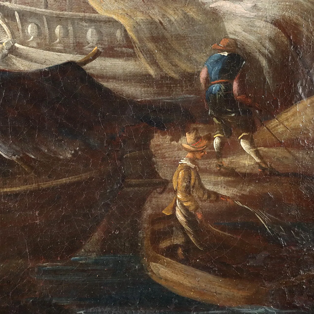 Landscape with Buildings, oil on canvas, 18th century 5