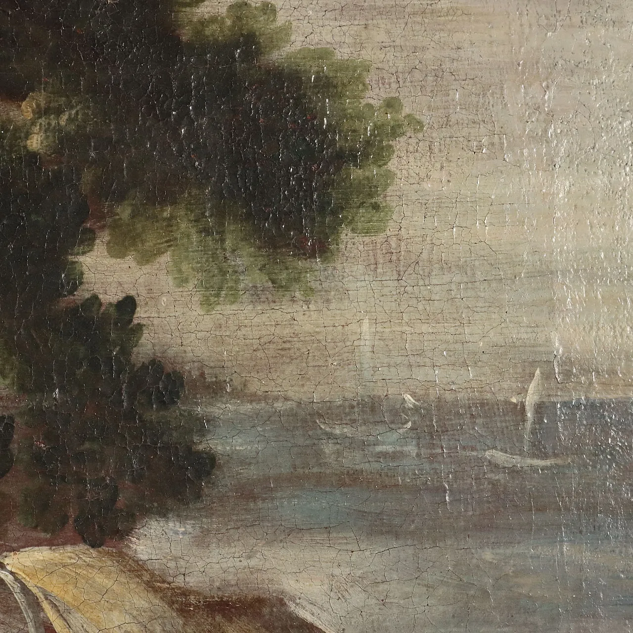 Landscape with Buildings, oil on canvas, 18th century 6