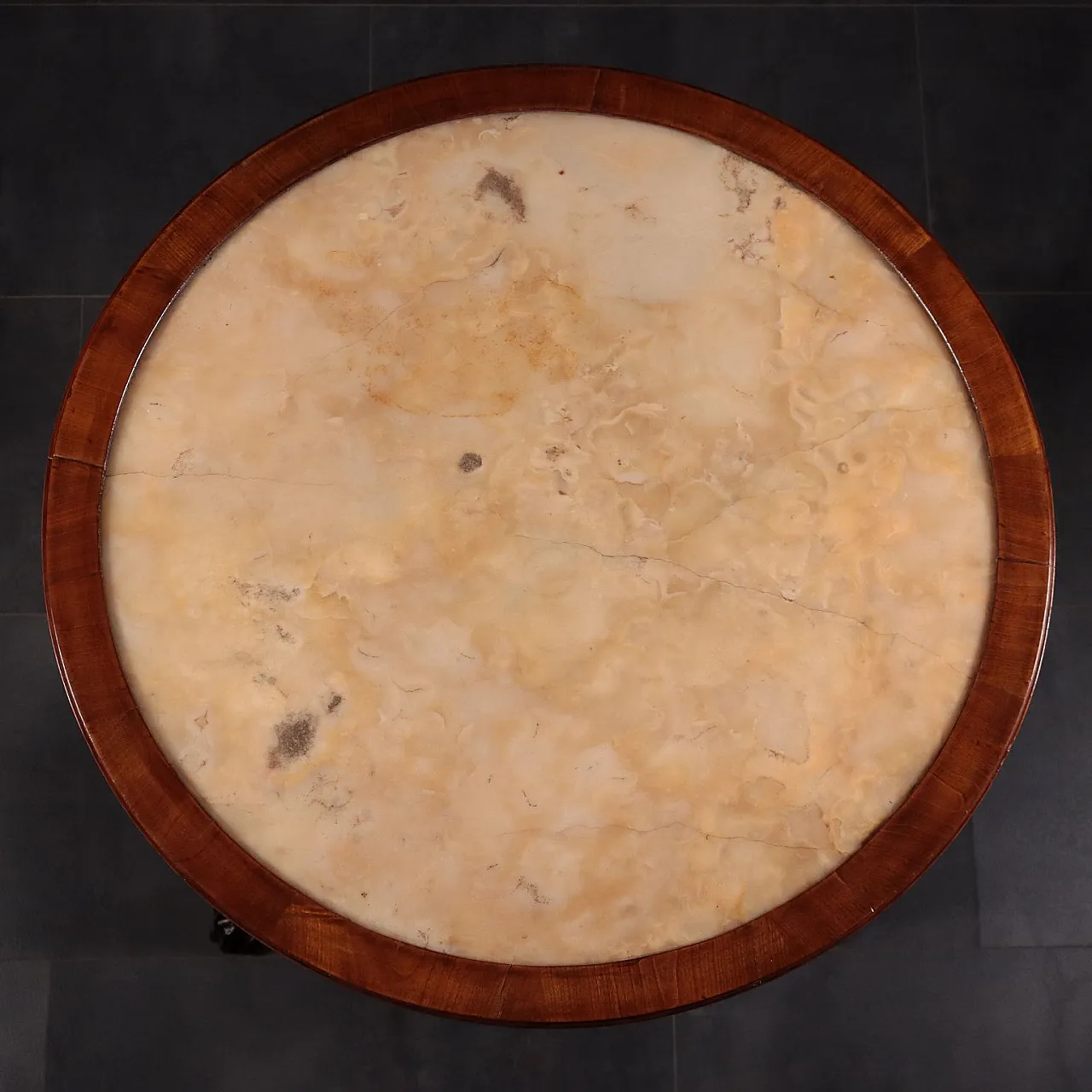 Wood and alabaster gueridon with Egyptian-style caryatids, 19th century 8