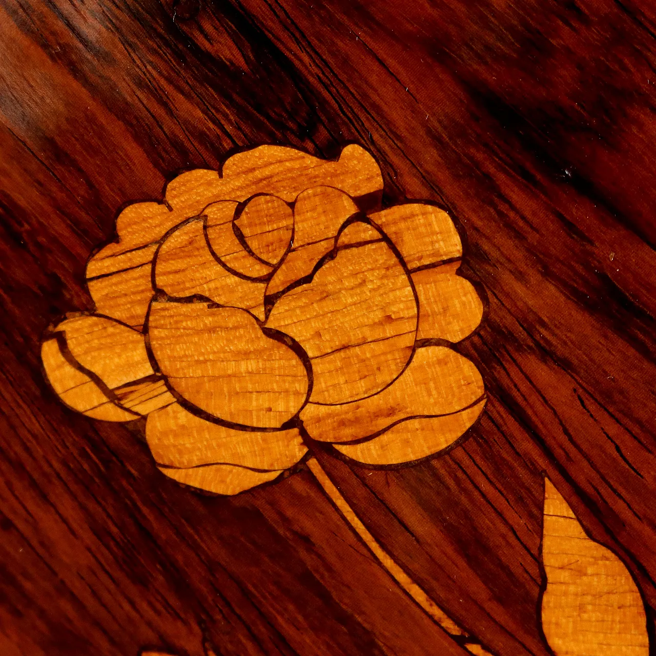 Rococo rosewood dresser with bronze and red marble elements, 18th century 9