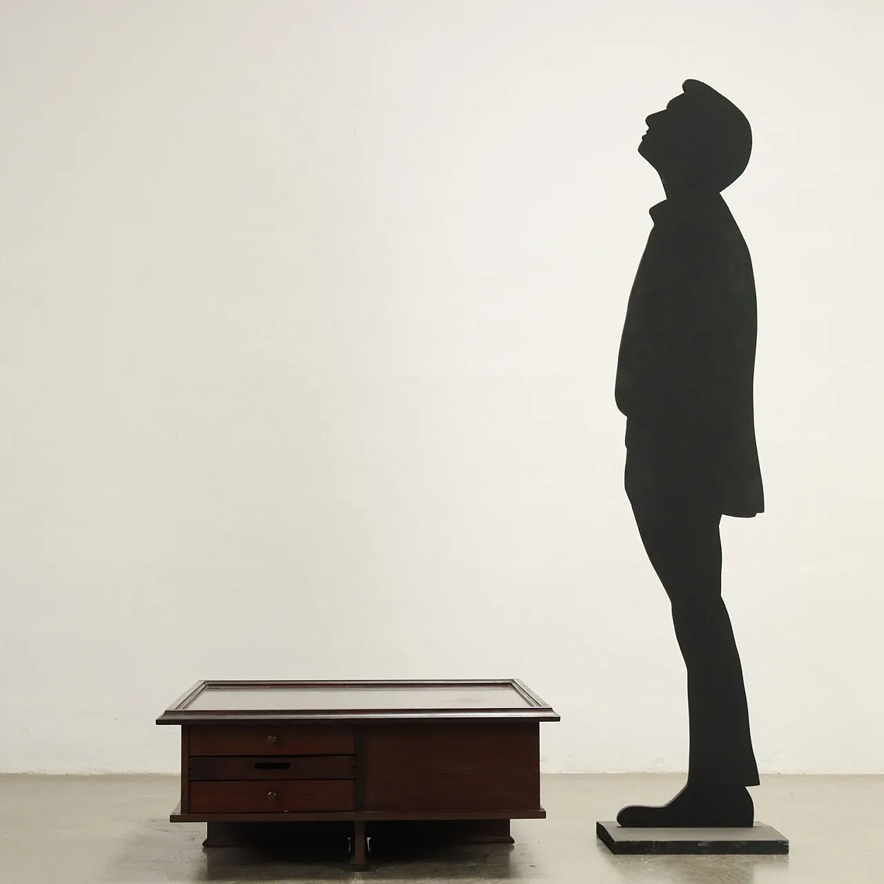 Exotic wood veneered coffee table with open compartments and drawers, 1970s 2