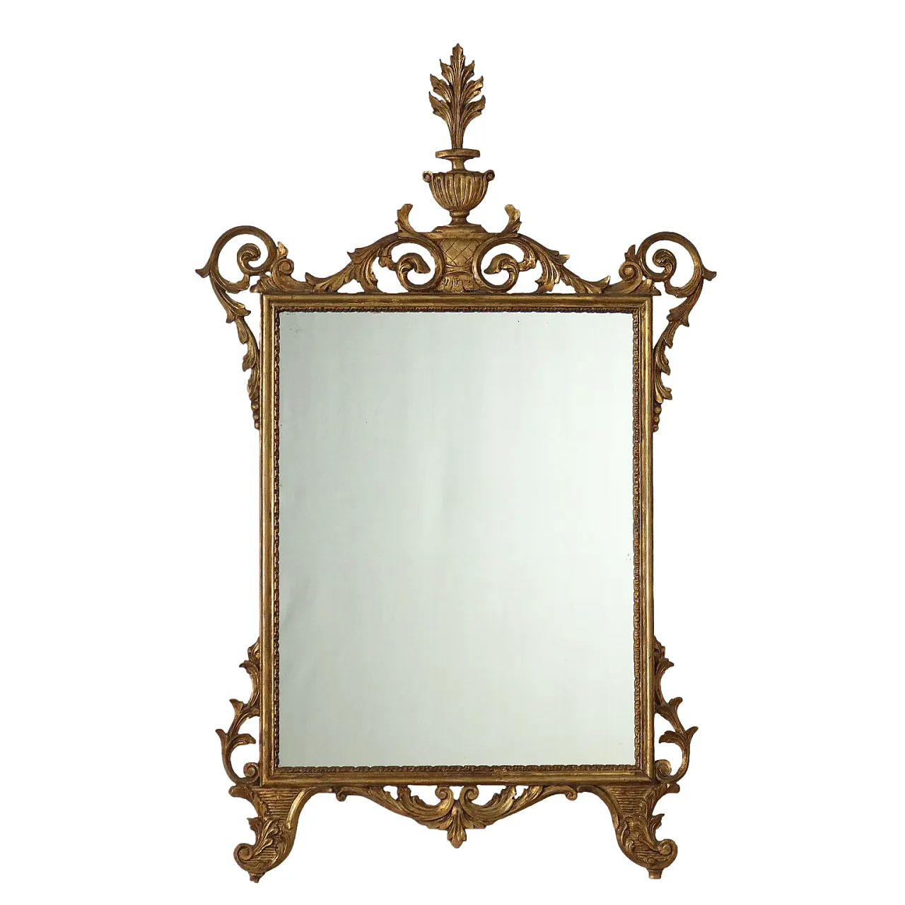 Specchio in stile neoclassico in legno dorato intagliato, '900 1