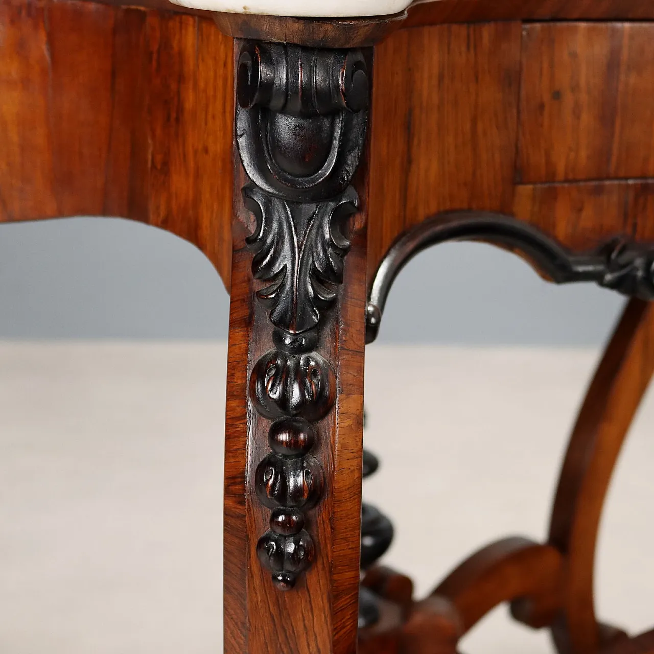 Console with mirror Bois de Rose veneer Louis Philippe, 19th century 7