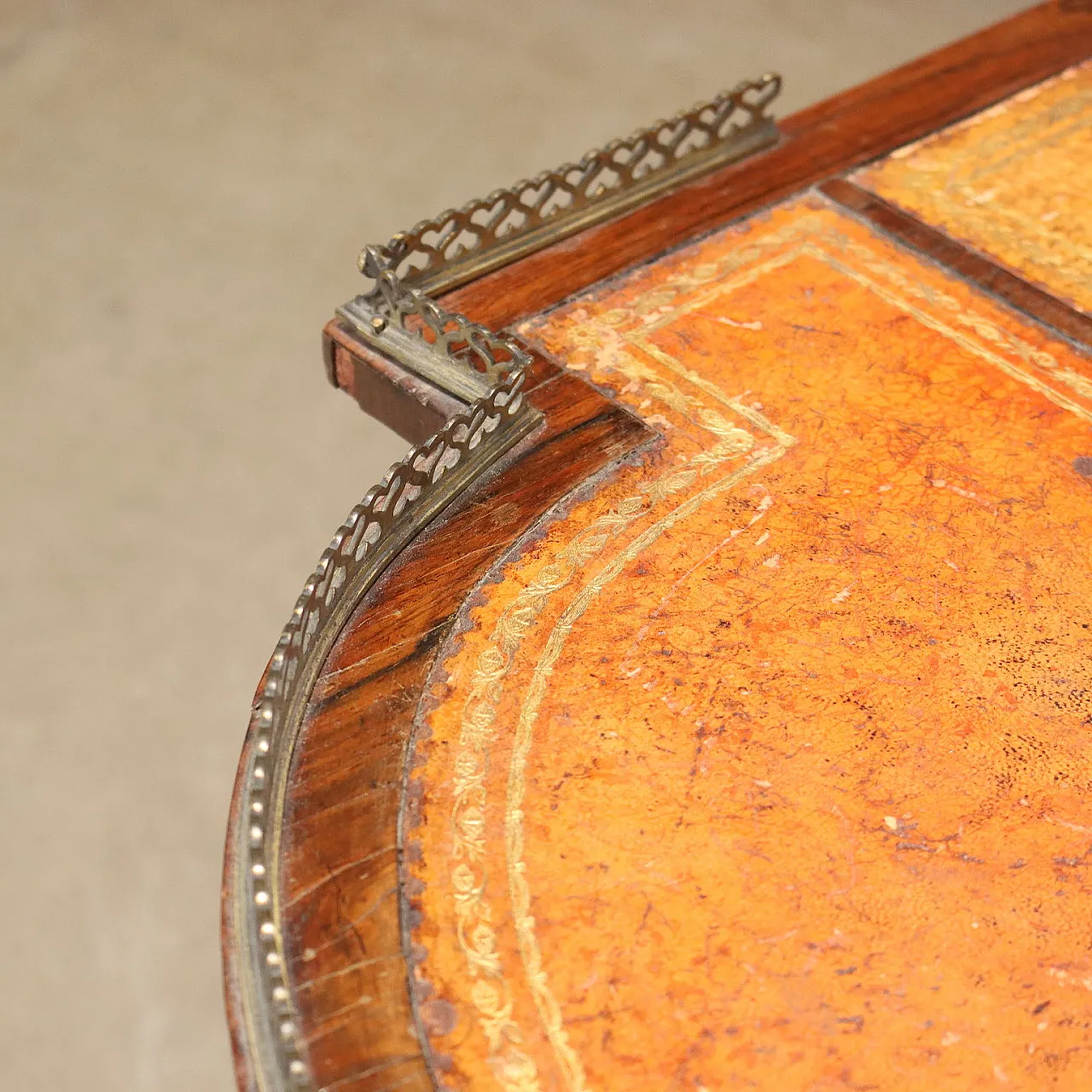 Exotic wood writing desk with drawers, 19th century 4