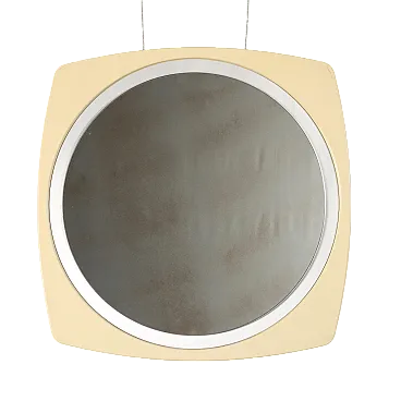 Specchio con cornice in vetro e plastica, anni '70