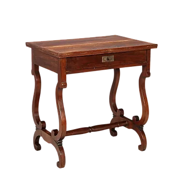 Scrivania in noce con cassetto, fine '800