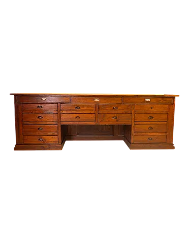 Solid wood sideboard with 16 drawers, 20th century