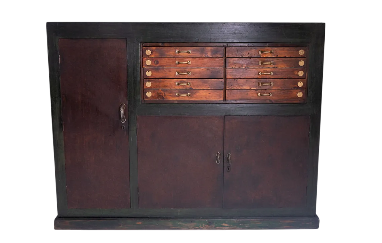 Cassettiera industriale con cassetti numerati, '900 9