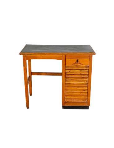Scrittoio compatto con serrandina e cassetti interni, '900