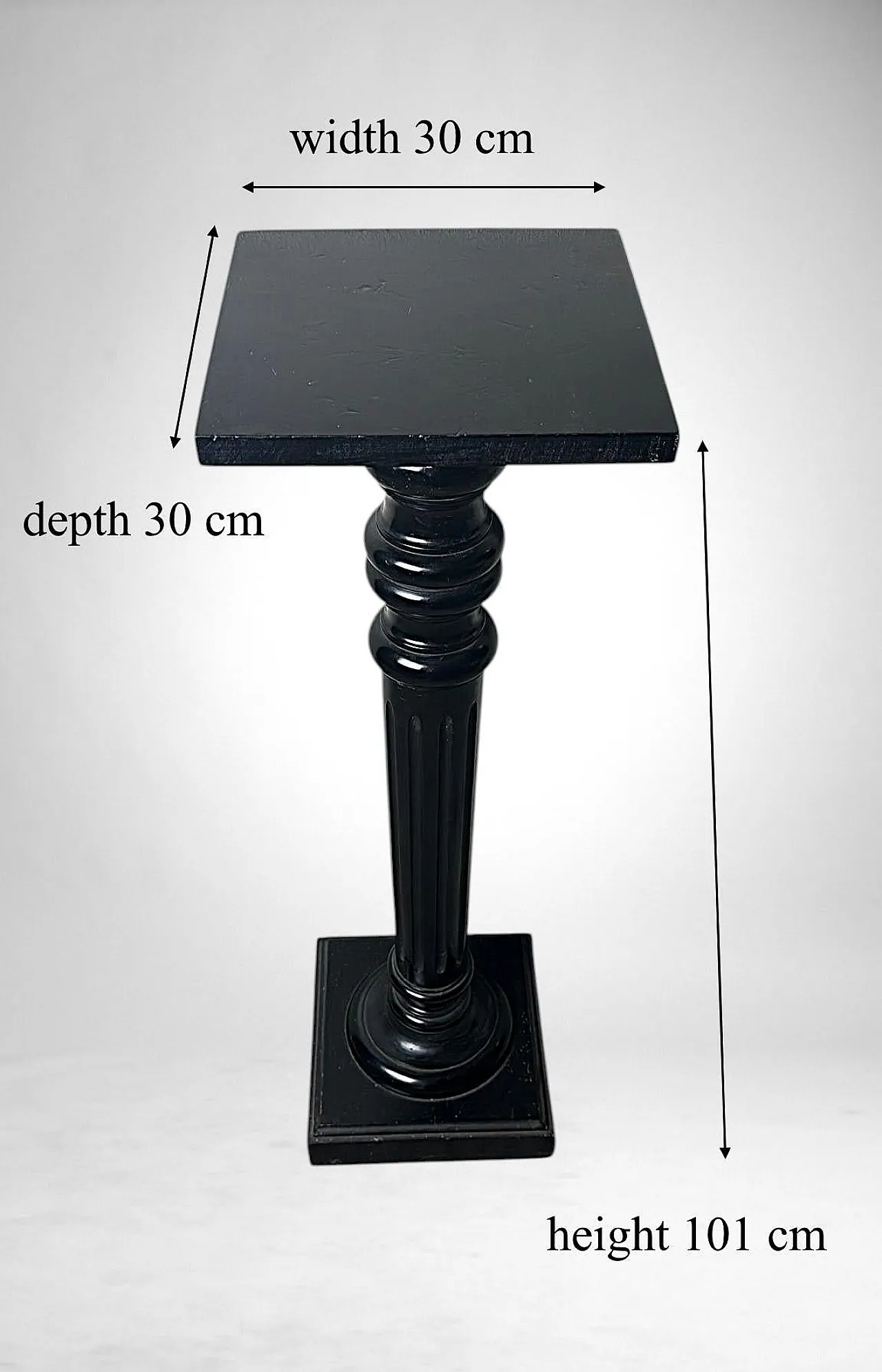 Pedestal in ebonized walnut, 19th century 20