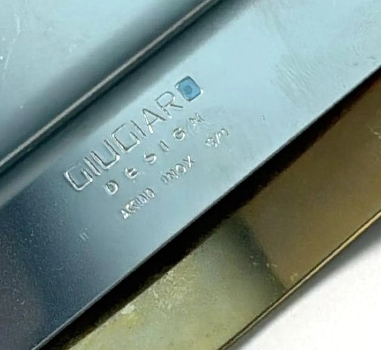 Vassoio in acciaio inox e ottone lucidato di Giugiaro, anni '70 7