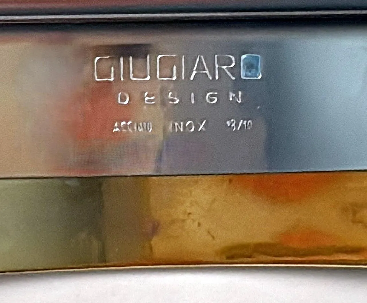 Vassoio in acciaio inox e ottone lucidato di Giugiaro, anni '70 8