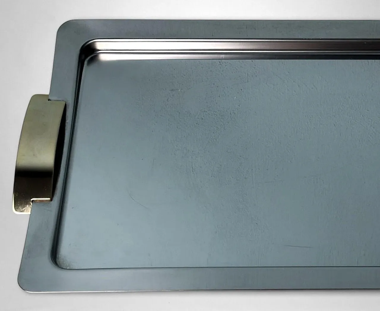 Vassoio in acciaio inox e ottone lucidato di Giugiaro, anni '70 12