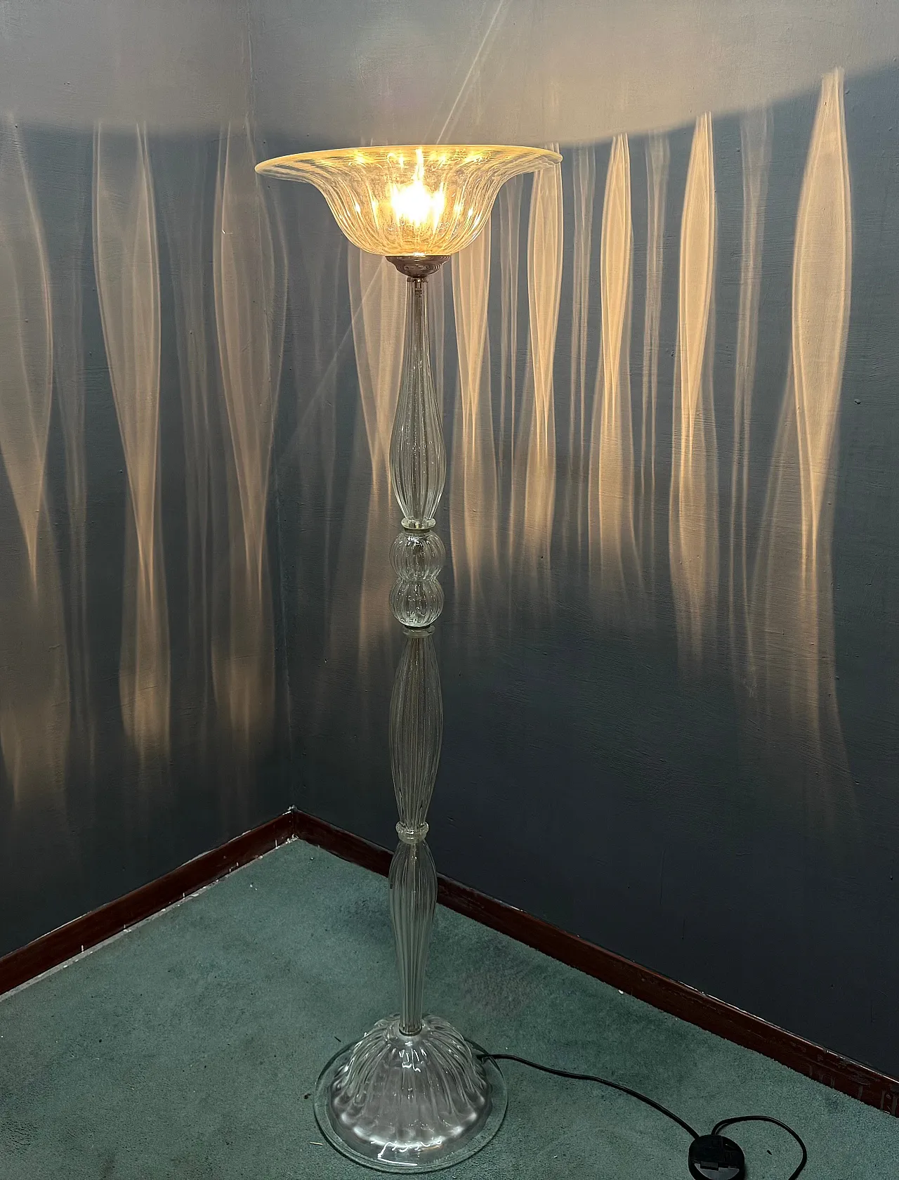Lampada da terra in vetro di Murano di Barovier & Toso, anni '50 2