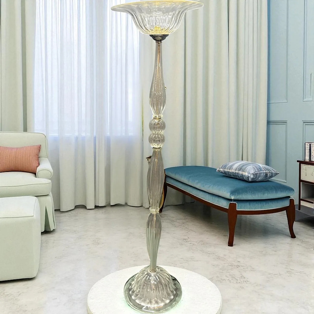 Lampada da terra in vetro di Murano di Barovier & Toso, anni '50 3