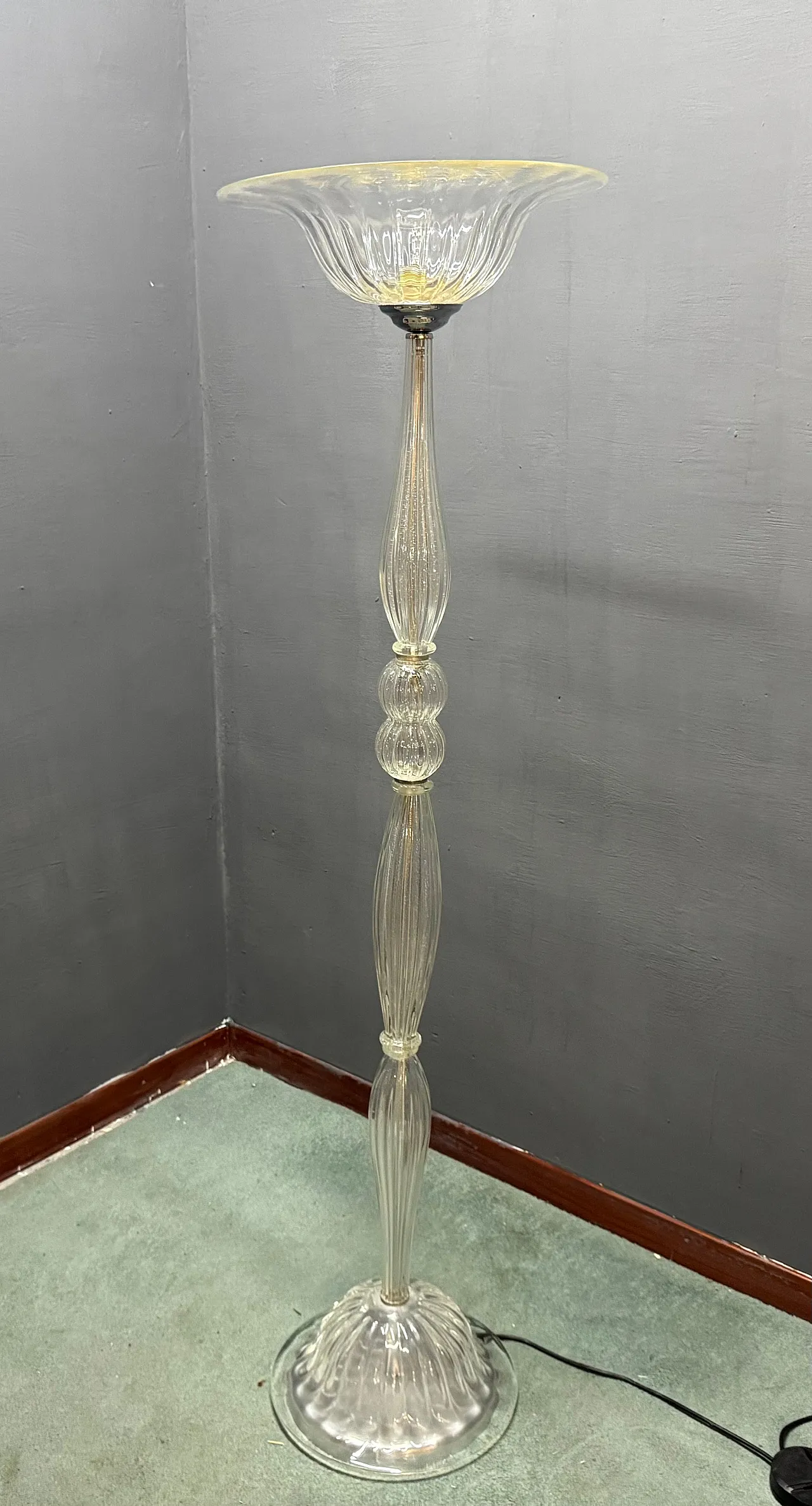 Lampada da terra in vetro di Murano di Barovier & Toso, anni '50 4
