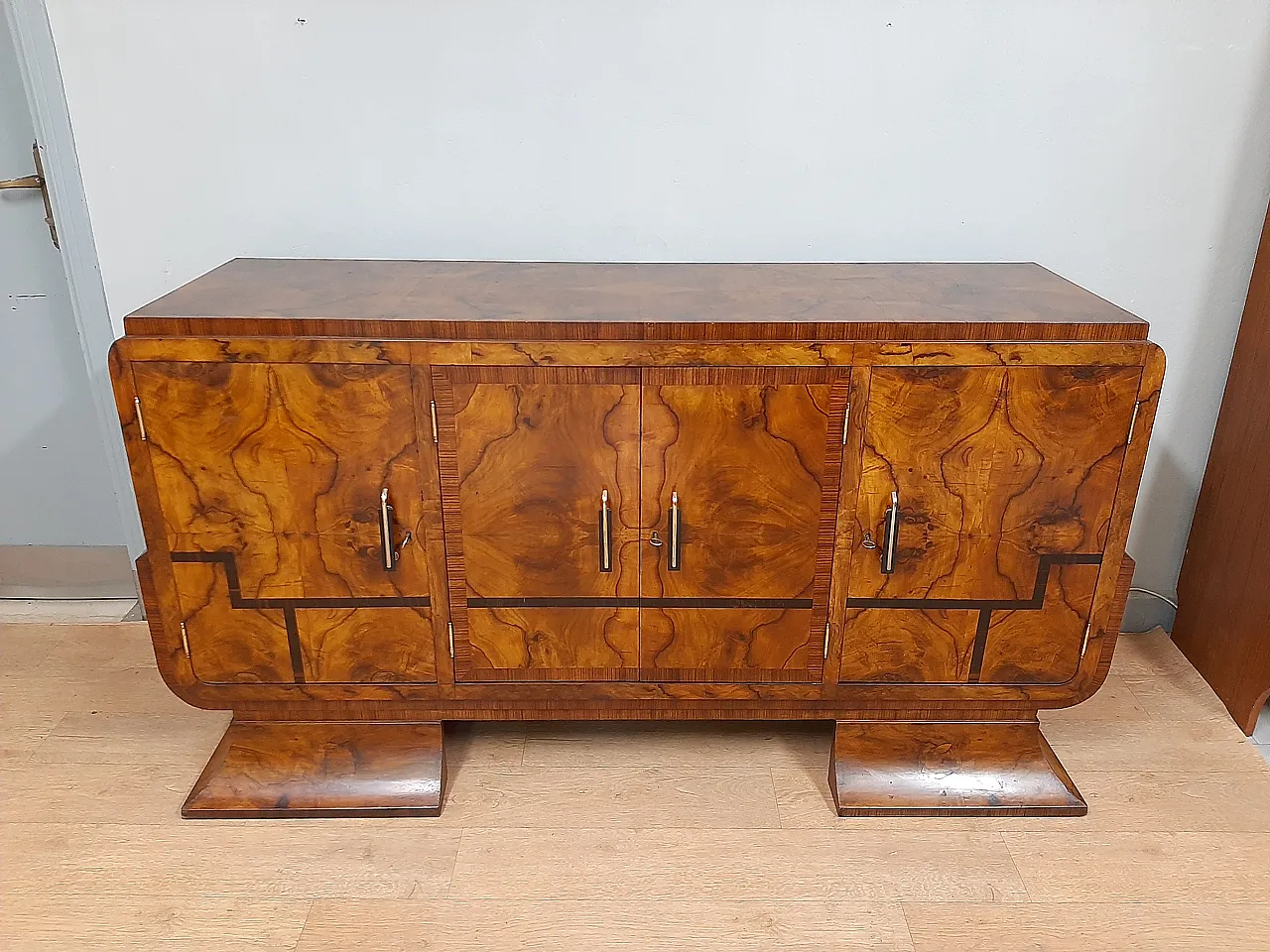 Art deco sideboard in walnut and rosewood, 1930 14