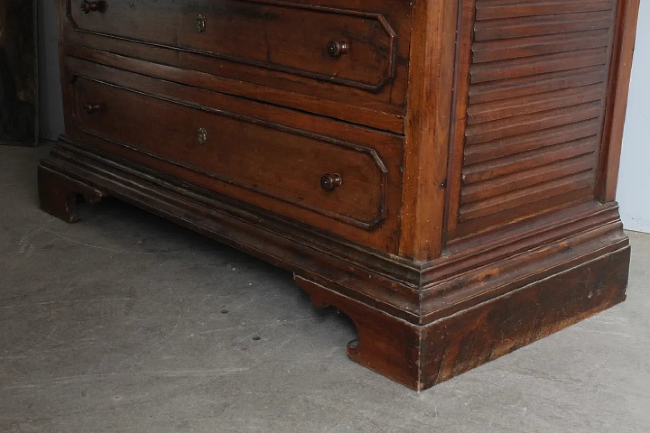 Chest of drawers Carlo X solid walnut, with inlaid star, 1830 14