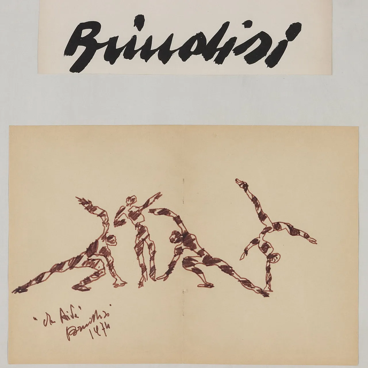 Disegni contemporanei di Remo Brindisi, schizzi, anni '70 3