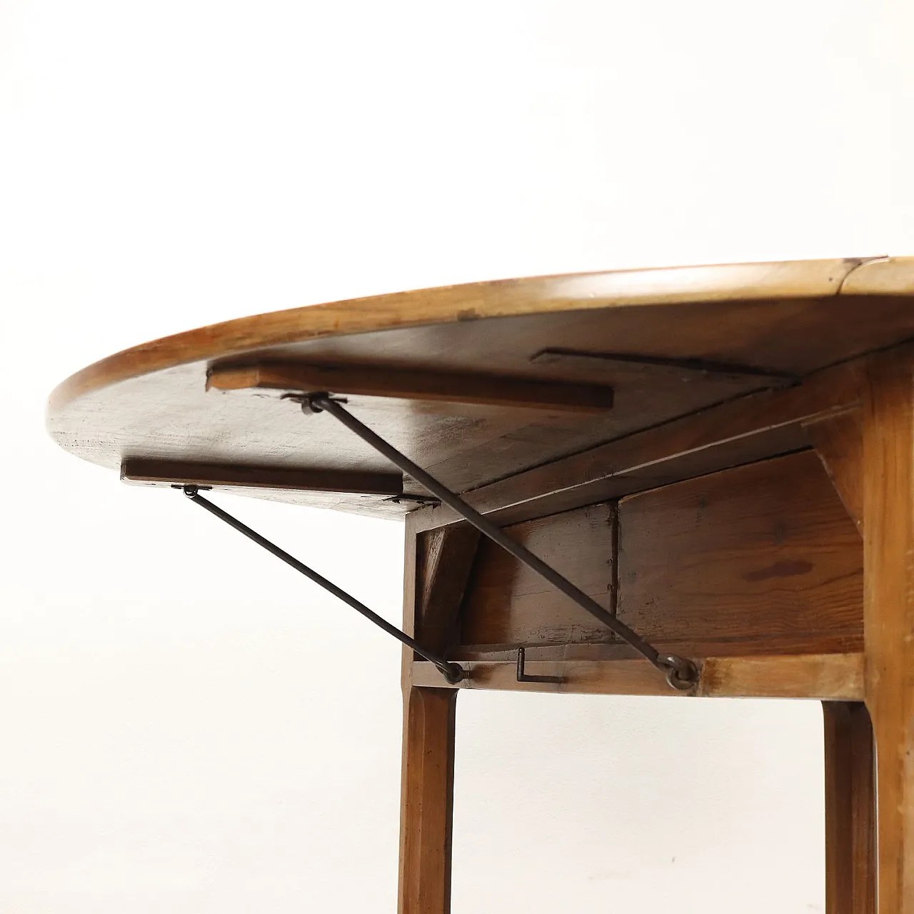 Walnut and pine banded table with pair of drawers, 19th century 6