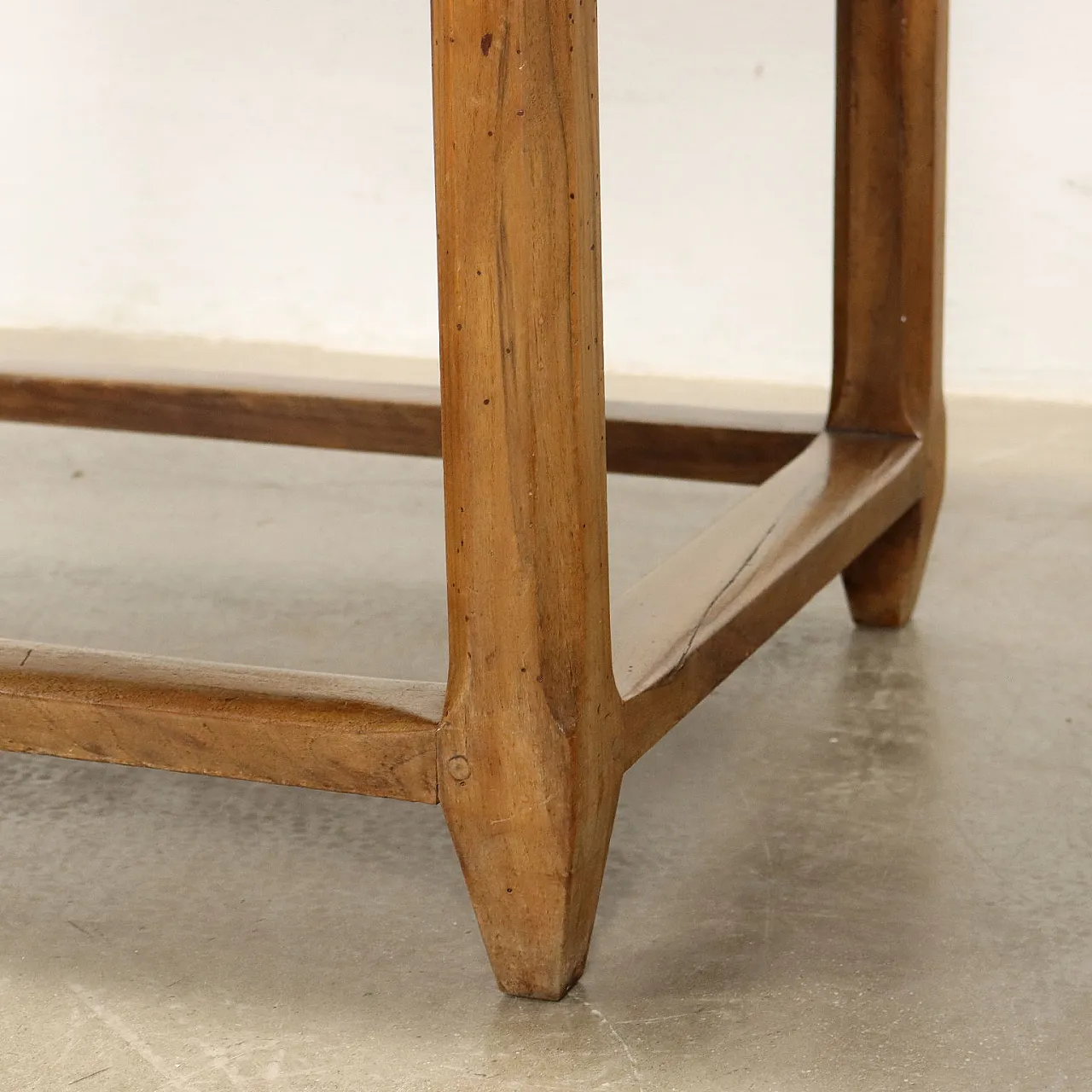 Walnut and pine banded table with pair of drawers, 19th century 10