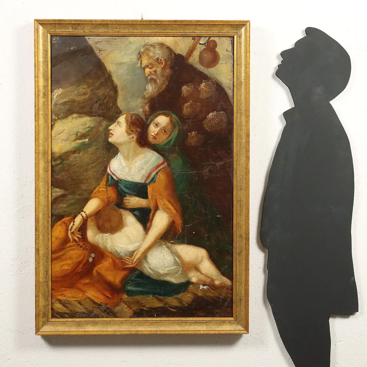 Figures in prayer, oil painting on canvas, 19th century 2