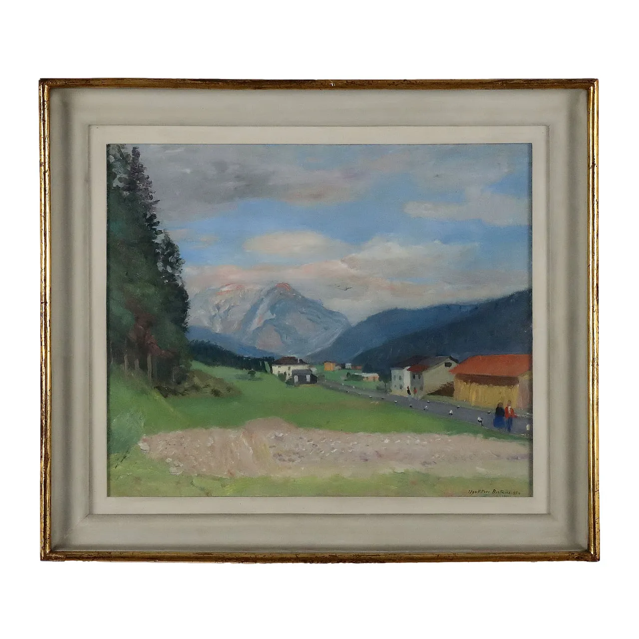Pittura moderna di Ugo Vittore Bartolini, olio su tela, anni '50 1