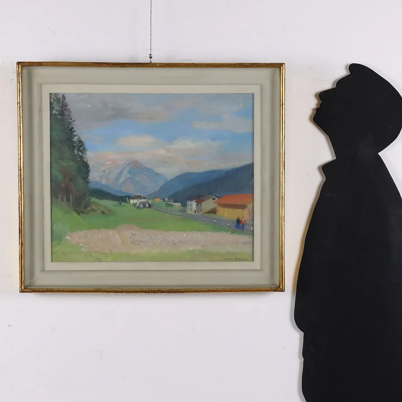 Pittura moderna di Ugo Vittore Bartolini, olio su tela, anni '50 2